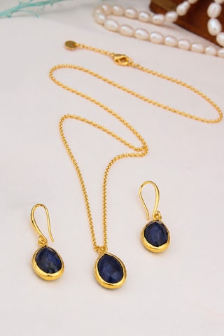 Parure - Placcato oro giallo e zaffiri