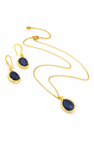 Parure - Placcato oro giallo e zaffiri