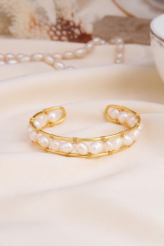 Bracciale bangle - Perle coltivate