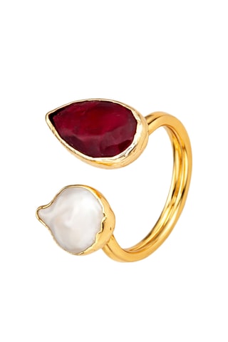 Anello - Rubino e perla coltivata