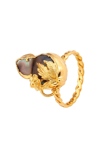 Anello - Placcato oro giallo e perle coltivate