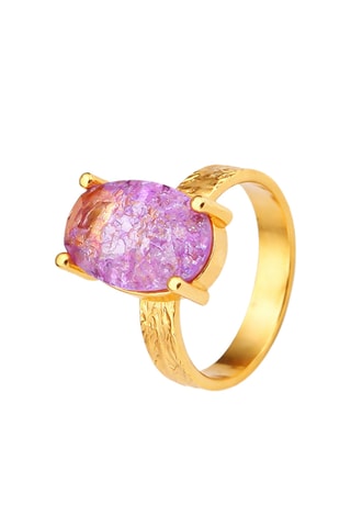 Anello - Placcato oro giallo e zircone