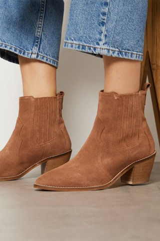 Bottines en nubuck Grace - Camel - Etam
