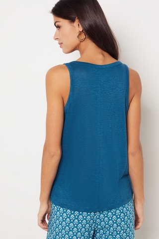 Canotta in lino - Blu