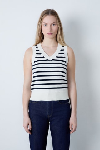 Pull sans manches Essentiel - Blanc