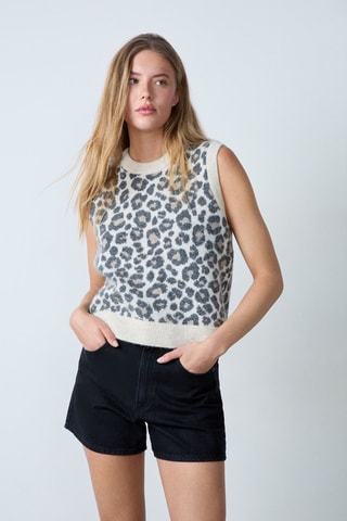 Camisola sem mangas Boulevard Beaumarchais - Cru e cinzento-escuro