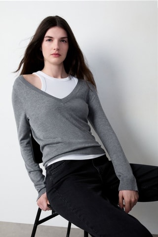 Camisola Essentiel - Cinzento-escuro mesclado