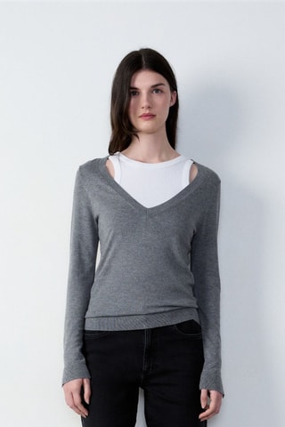 Camisola Essentiel - Cinzento-escuro mesclado