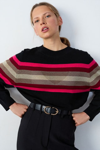 Jersey de lana Abstract Poetry - Negro