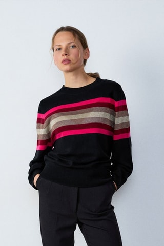 Jersey de lana Abstract Poetry - Negro