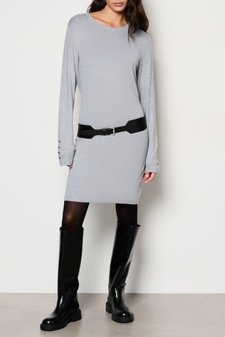 Vestido-camisola  - Cinzento mesclado