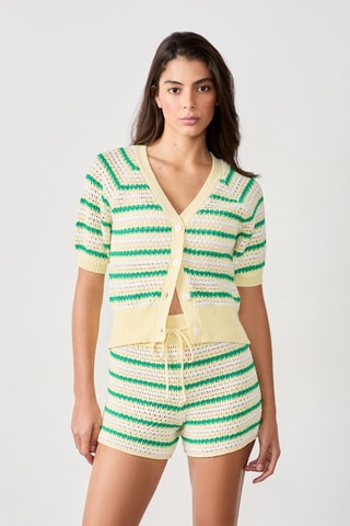 Colete vintage St Tropez - Bege e verde