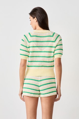 Colete vintage St Tropez - Bege e verde