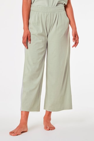 Calças wide legs 7/8 de cintura subida Magla - Verde
