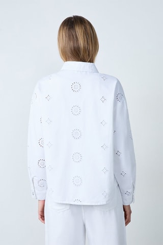 Casaco em bordado inglês Modern Gypset - Branco