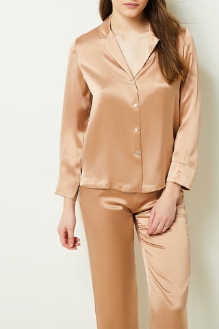 Calças de pijama em seda Pearly - Rosa