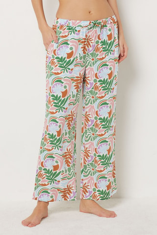 Calças de pijama 7/8 cintura subida Vaian - Mostarda