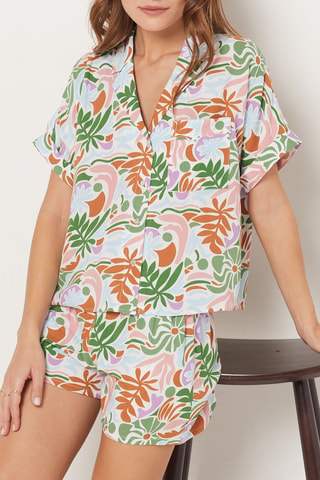 Calções de pijama cintura subida Vaian - Mostarda