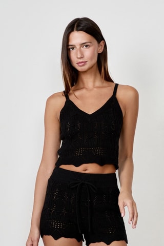 Crop top Craty Retreat - Nero