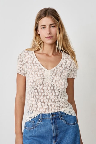 Top in guipure Coastal Cowgirl - Bianco