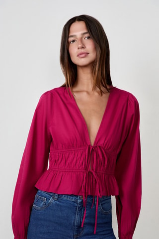 Top Vintage St Tropez - Rojo frambuesa