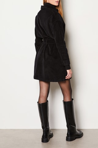 Vestido-camisa em veludo Enory - Preto