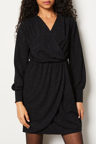 Vestido cruzado Flower - Negro