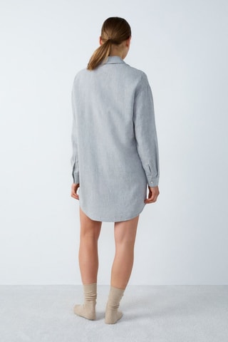 Vestido-camisa de linho Isame - Caqui