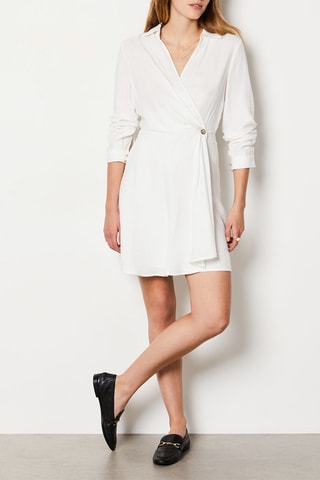 Vestido cruzado Gimme - Crudo