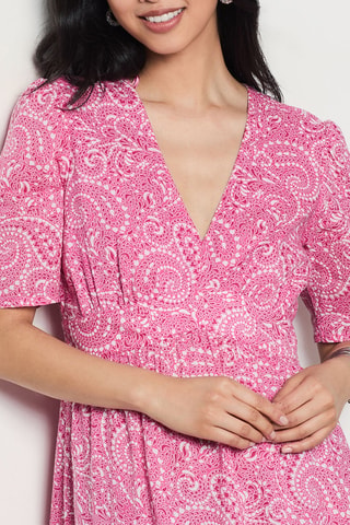 Vestido largo Horatio - Rosa y blanco