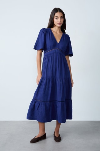 Vestido comprido Mordern Gypset - Azul-real
