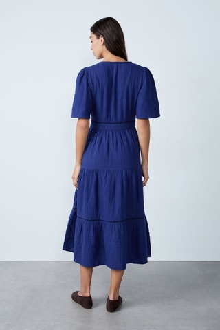 Vestido comprido Mordern Gypset - Azul-real