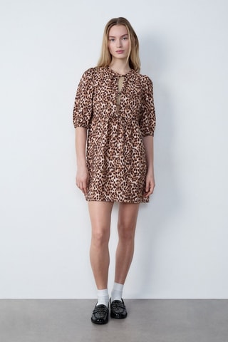 Vestido estilo patinadora Boulevard Beaumarchais - Castanho