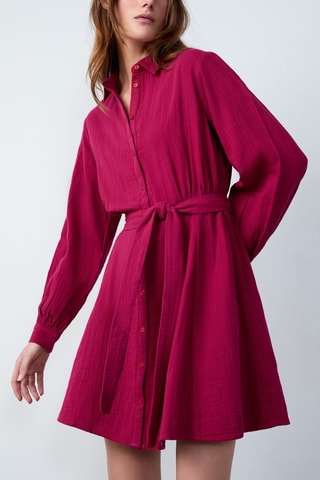 Robe chemise Essentiel - Rouge framboise