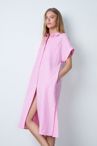Vestido-camisa Capsule Rayure - Rosa