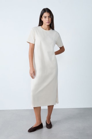 Vestido direito Indispensables - Cru