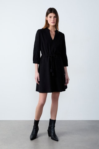 Vestido estilo patinadora Marche Aux Fleurs - Preto