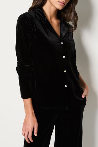 Chemisier en velours Vevy - Noir