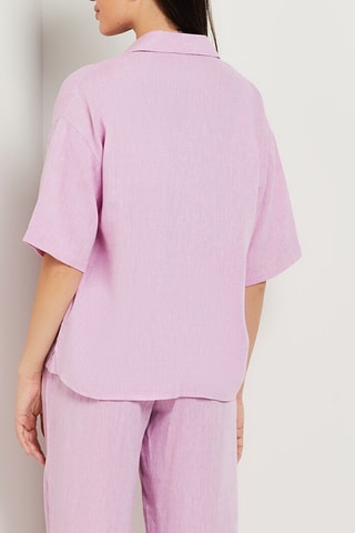 Camisa de pijama em linho Bodes - Rosa