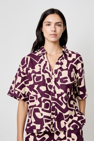 Camisa em linho Vintage St Tropez - Violeta