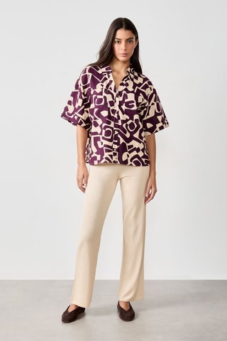Camisa em linho Vintage St Tropez - Violeta