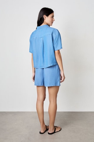 Camisa de ganga Essentiel - Azul-claro