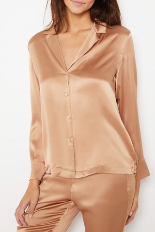 Camisa de pijama em seda Pearly - Rosa-maquilhagem - Etam