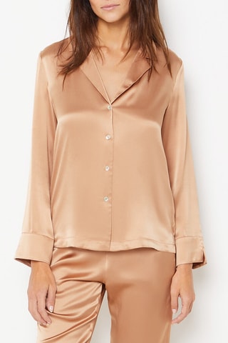 Camisa de pijama em seda Pearly - Rosa-maquilhagem - Etam