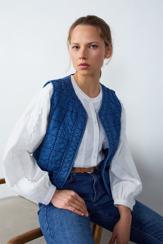 Colete acolchoado sem mangas Cowboy - Azul-cobalto