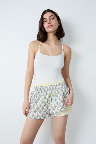 Pijama 3 peças - Branco e amarelo