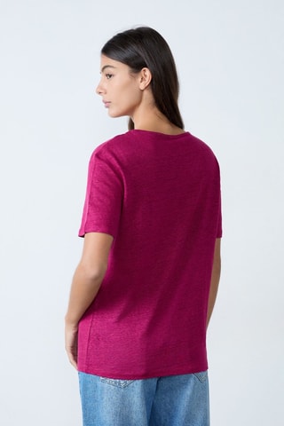 Camiseta de lino S26-Indispensables - Burdeos