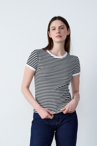 Camiseta Essentiel - Blanco y negro