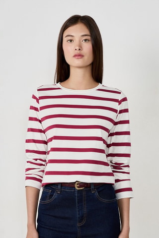 Camiseta Indispensables - Blanco y burdeos