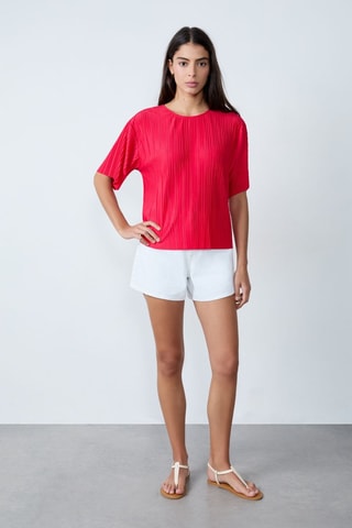 Blouse plissée Mordern Gypset - Rouge framboise